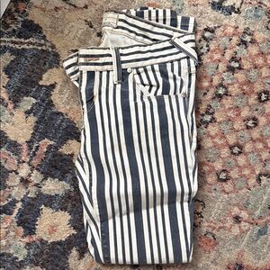 Free People Striped Skinny Jeans - Navy & White